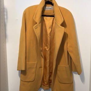 Vintage: Mustard yellow coat with shoulder pads